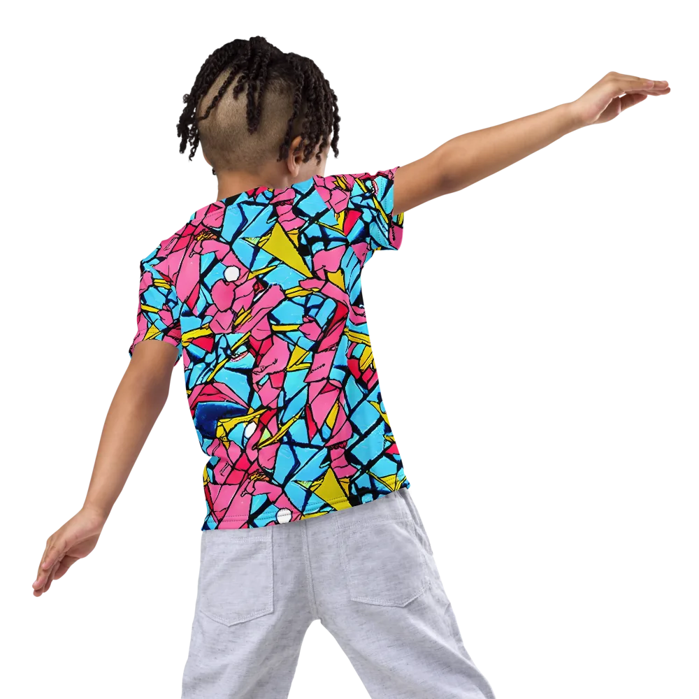 Barbier Bloom on Kids Crew Neck T-Shirt — Back