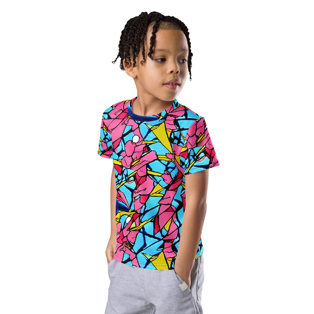 Barbier Bloom on Kids Crew Neck T-Shirt — Left Front