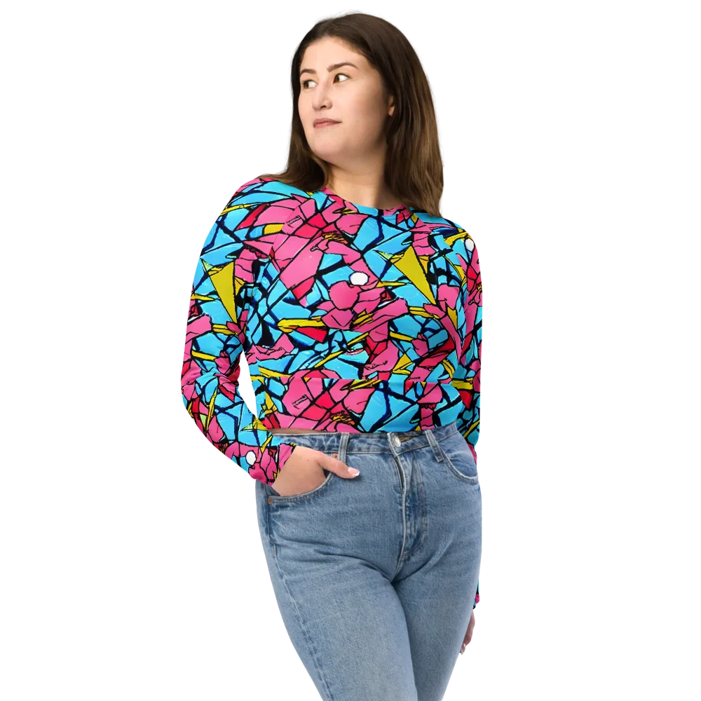 Barbier Bloom on Long Sleeve Crop Top — Front