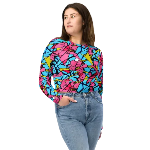 Barbier Bloom on a Long Sleeve Crop Top