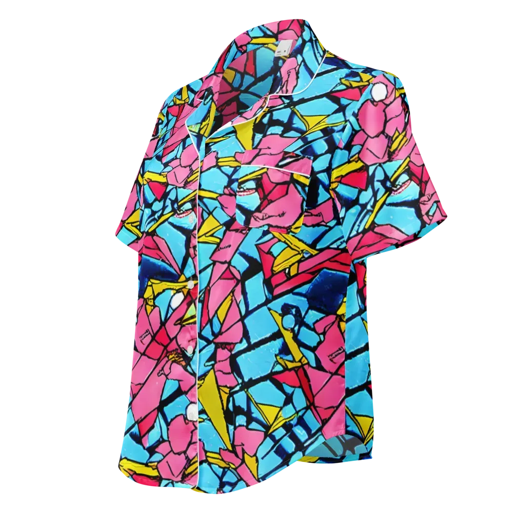 Barbier Bloom on Women's Short Sleeve Pajama Top — Left Front
