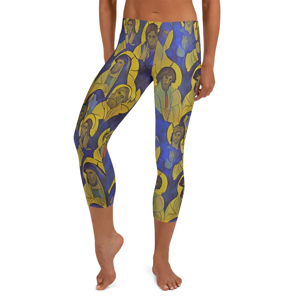 Divine Reverie on Capri Leggings — Front