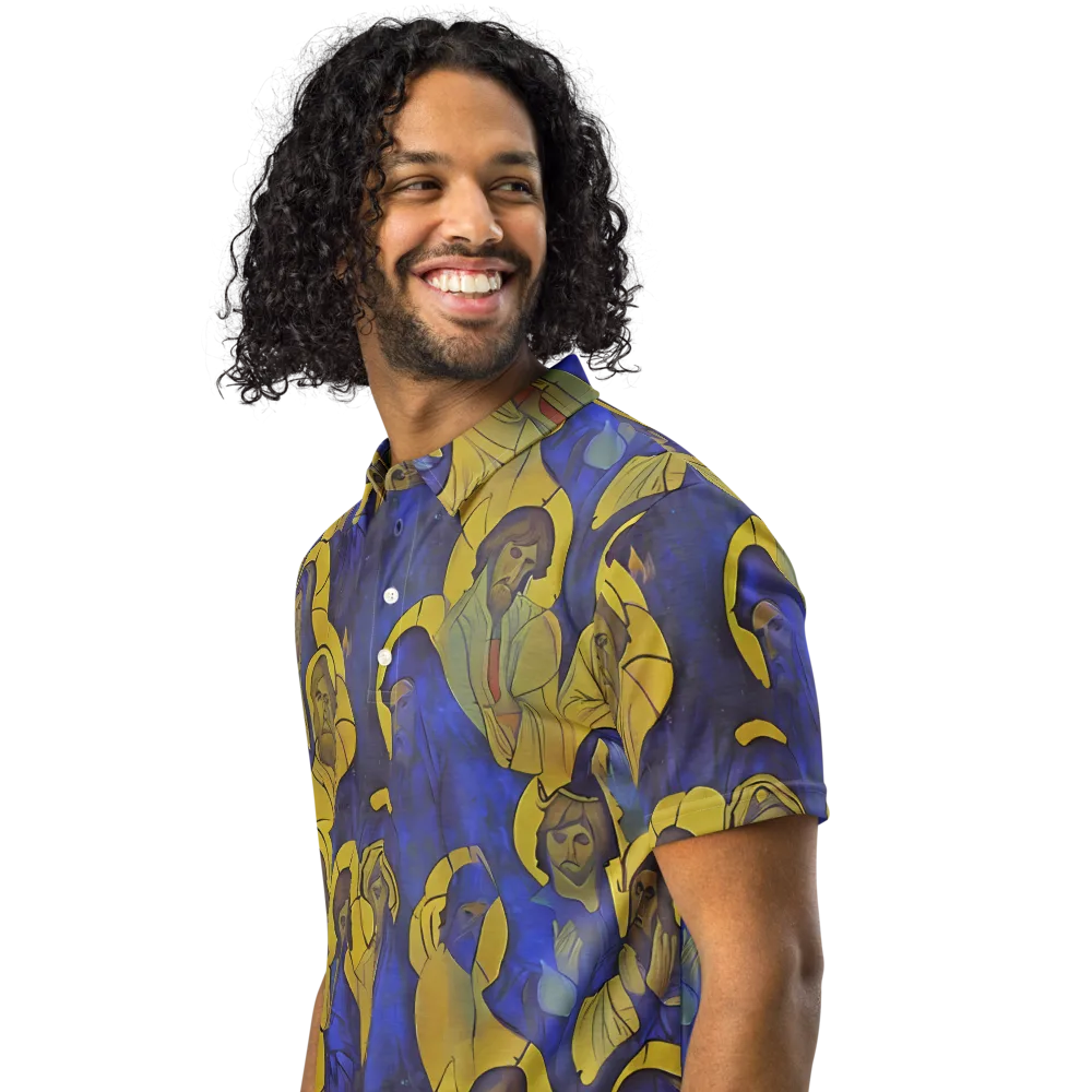 Divine Reverie on Men's Slim Fit Polo Shirt — Left Front