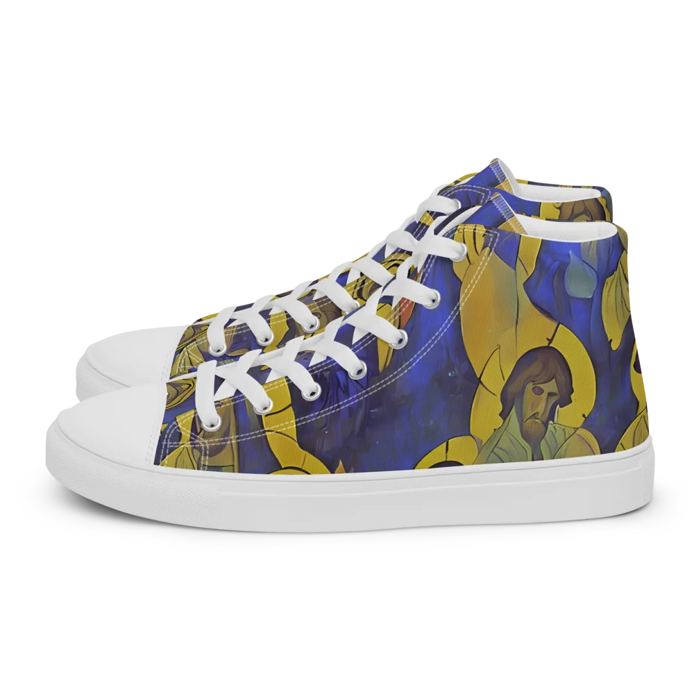 Divine Reverie on Men's High Top Canvas Shoes — Left
