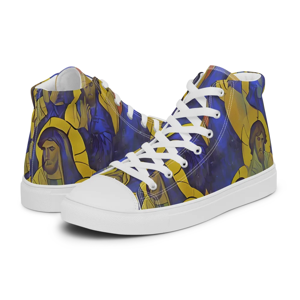 Divine Reverie on Men's High Top Canvas Shoes — Left