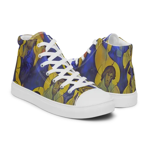 Divine Reverie on a Men's High Top Canvas Shoes