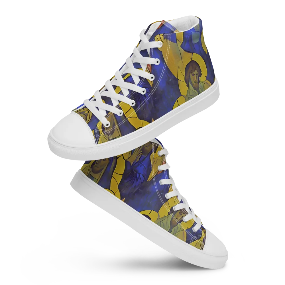 Divine Reverie on Men's High Top Canvas Shoes — Front
