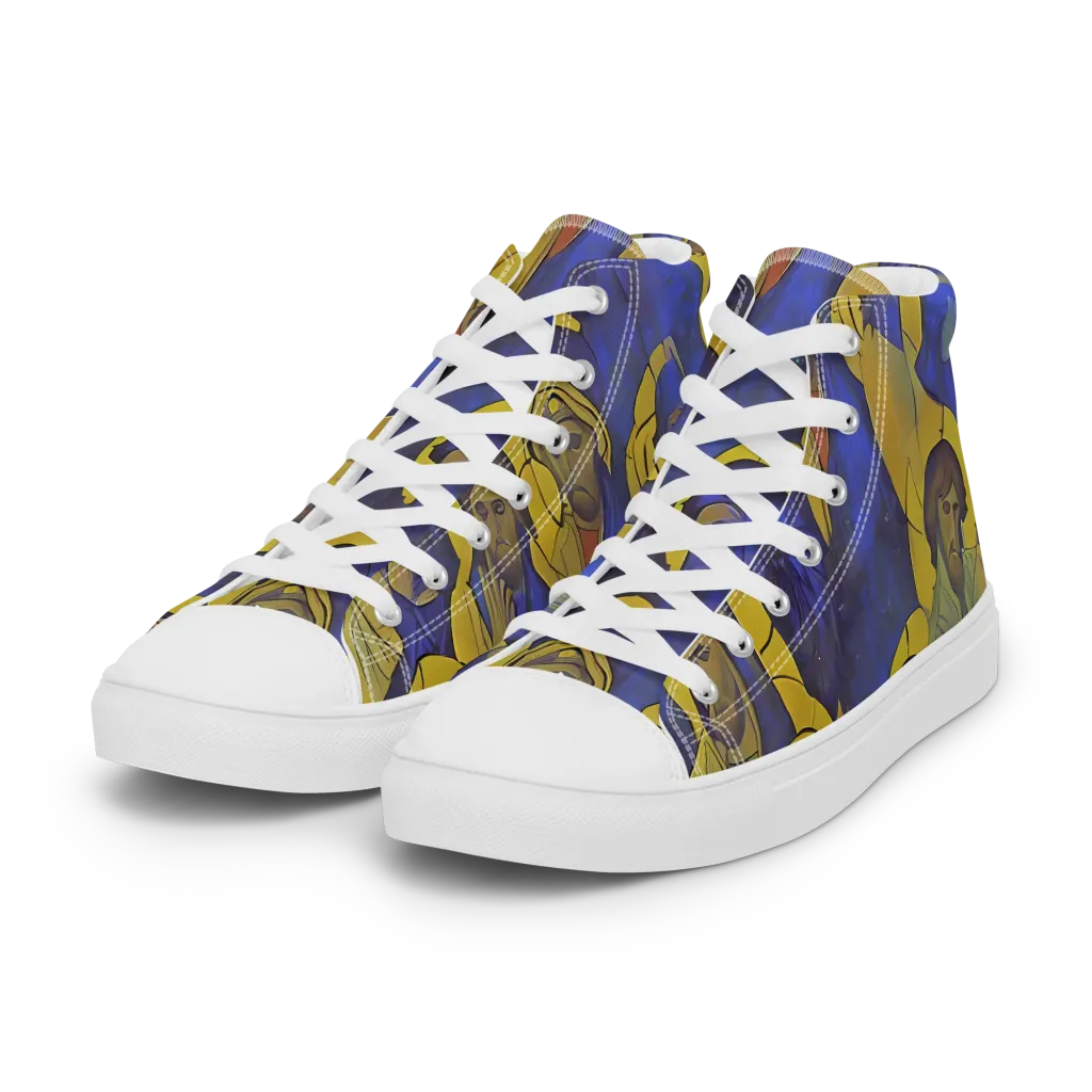 Divine Reverie on Women's High Top Canvas Shoes — Left Front