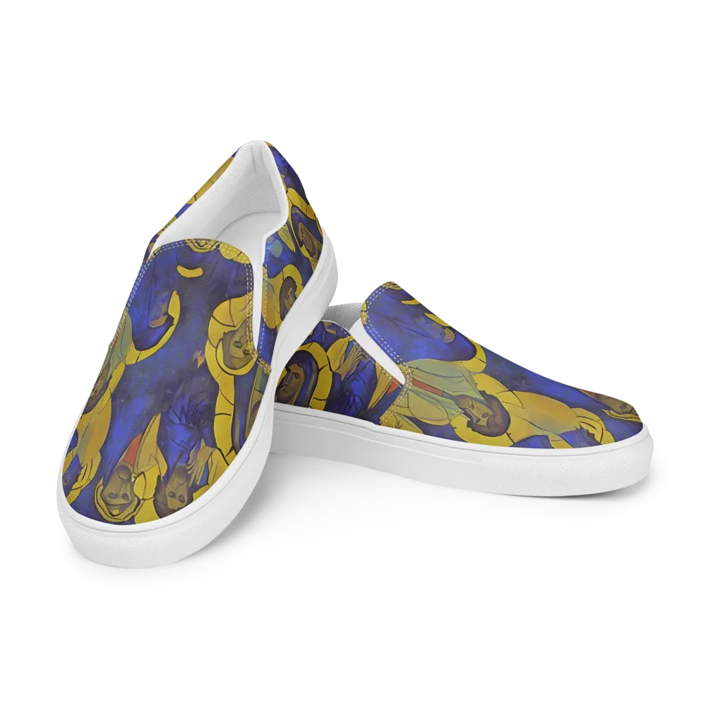 Divine Reverie on Men's Slip-On Canvas Shoes — Left Front