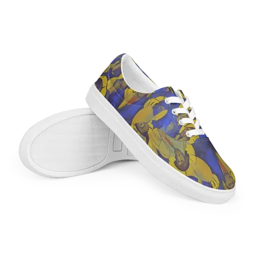 Divine Reverie on a Men's Lace-Up Canvas Shoes