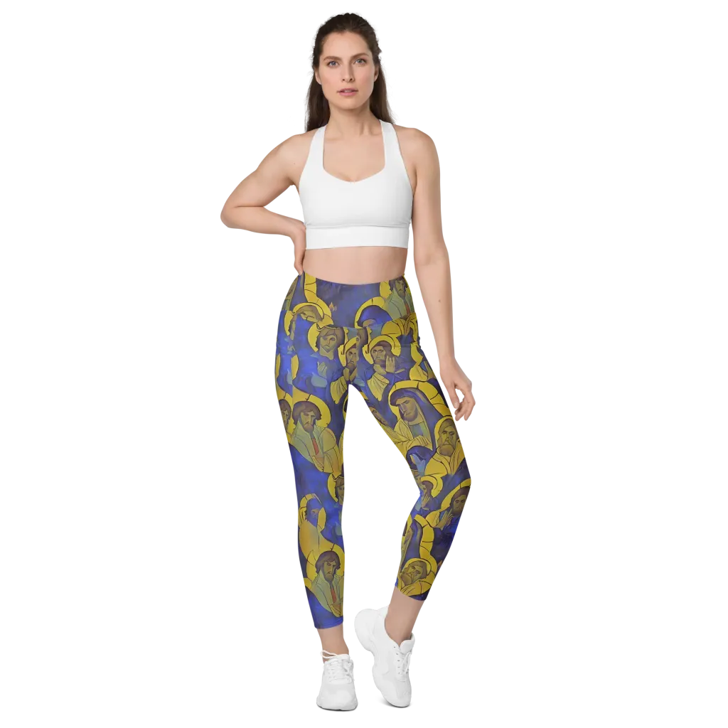 Divine Reverie on Leggings with Pockets — Front