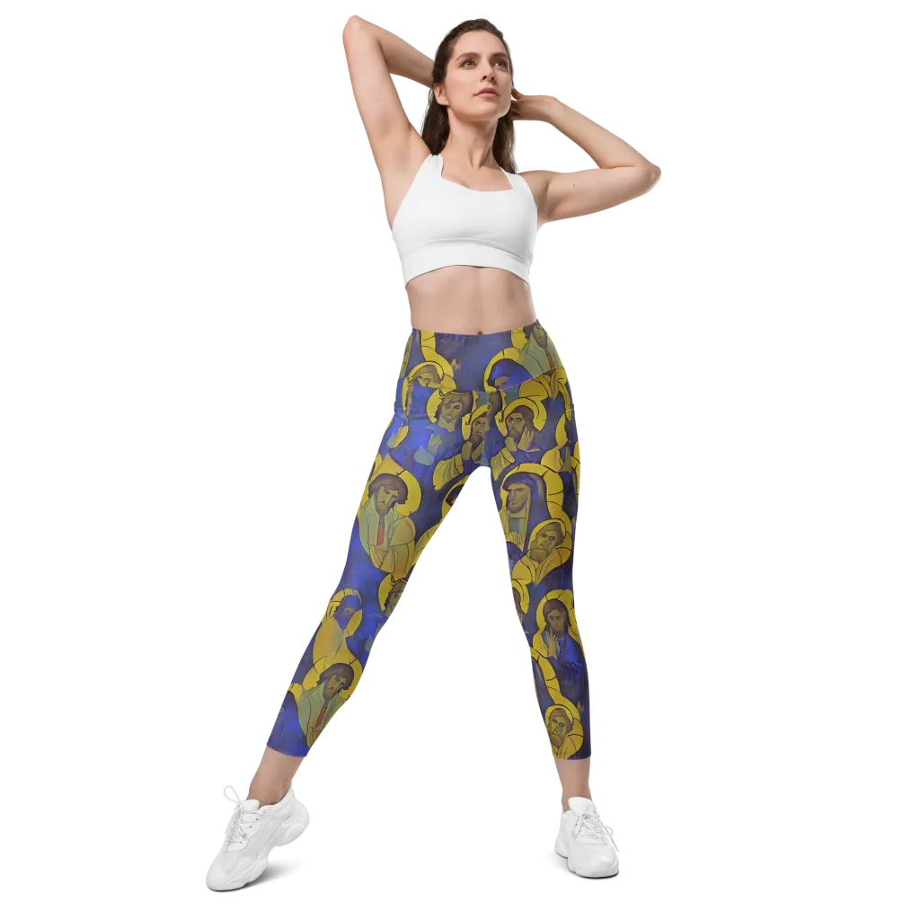 Divine Reverie on Leggings with Pockets — Front