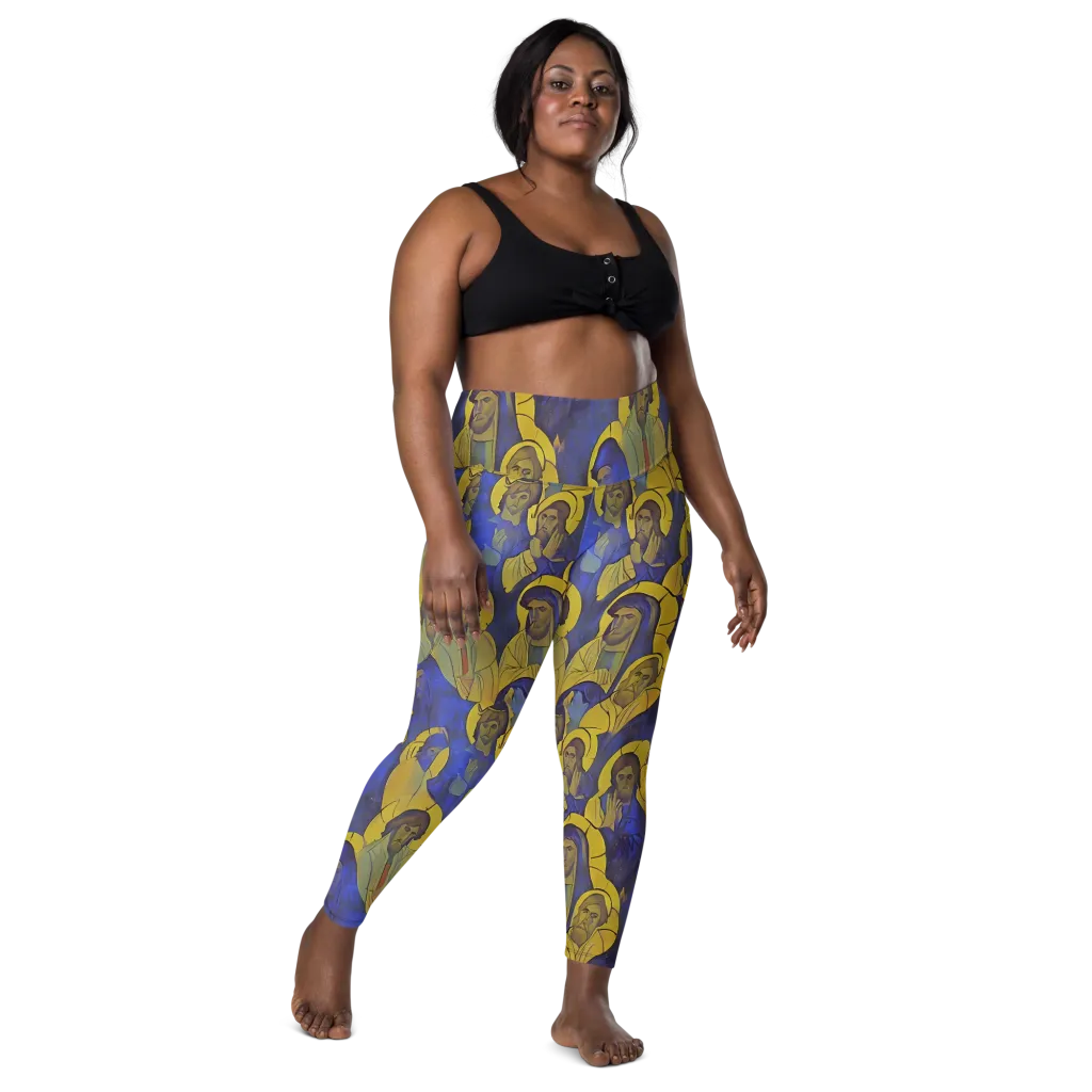 Divine Reverie on Leggings with Pockets — Front