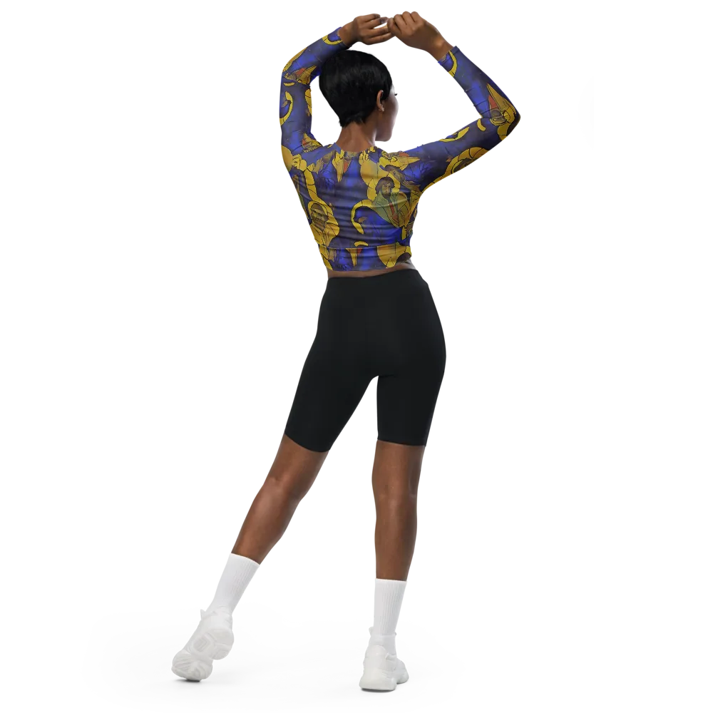 Divine Reverie on Long Sleeve Crop Top — Back