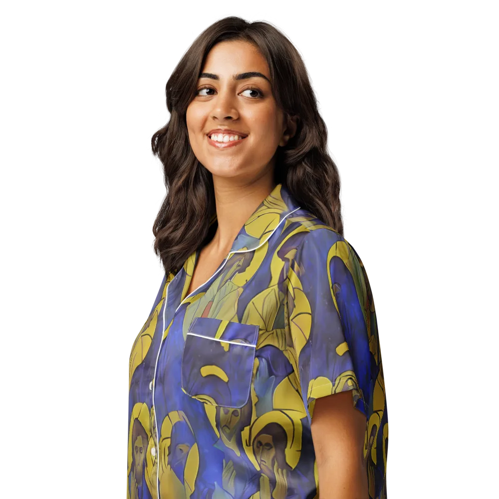 Divine Reverie on Women's Short Sleeve Pajama Top — Left Front