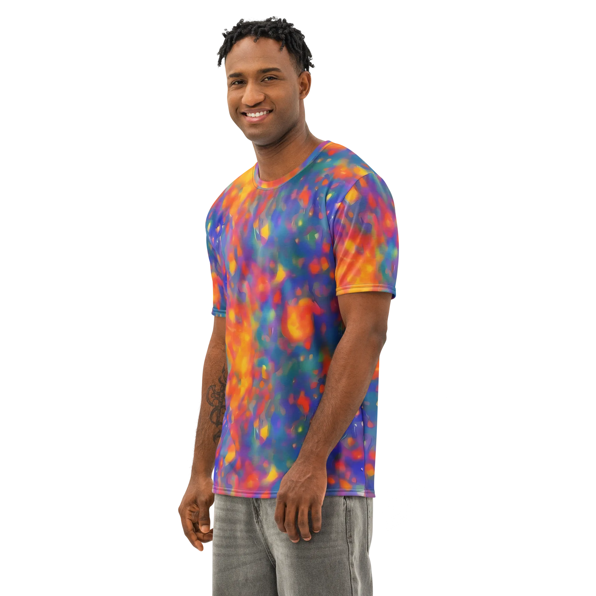 Nolde Nebula on Men's Cotton Crew Neck T-Shirt — Left Front