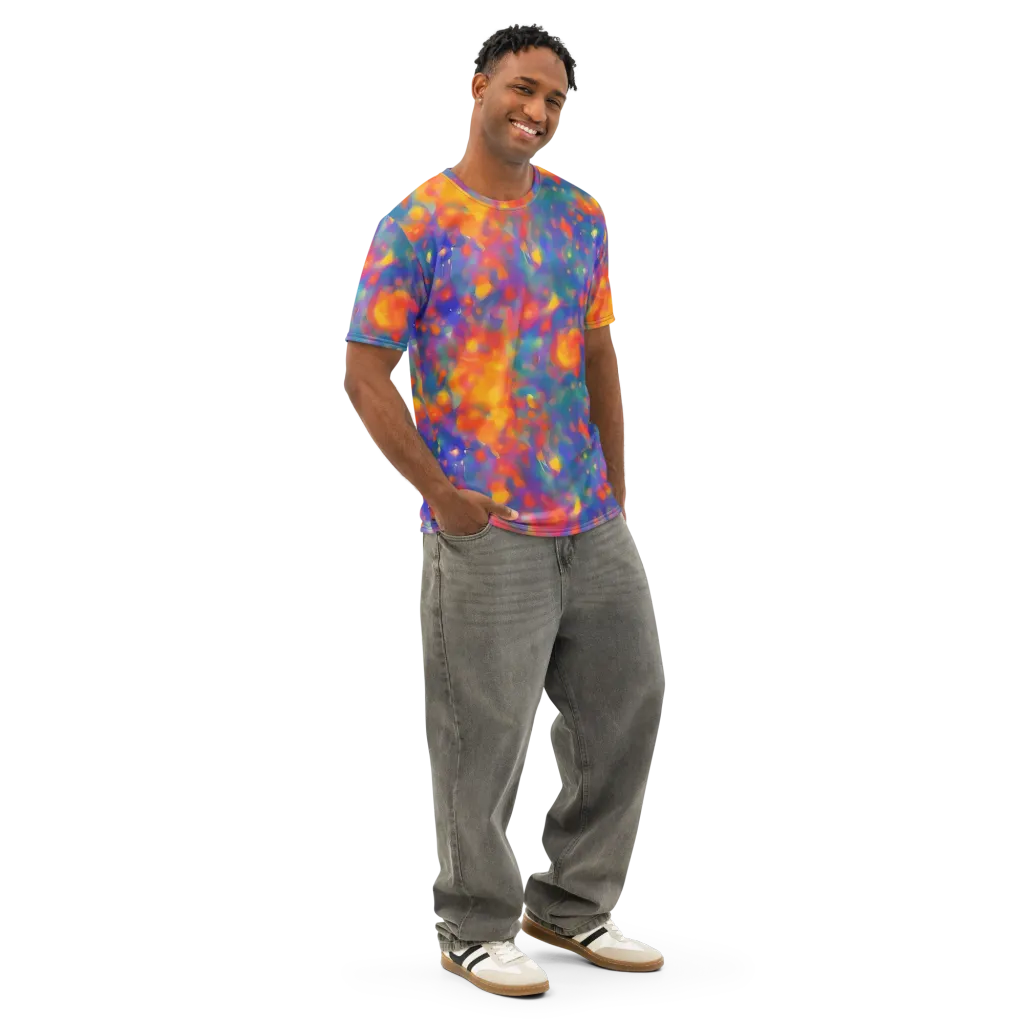 Nolde Nebula on Men's Cotton Crew Neck T-Shirt — Right Front