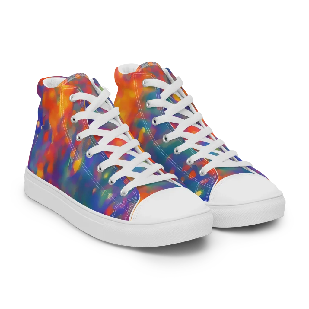 Nolde Nebula on Men's High Top Canvas Shoes — Right Front