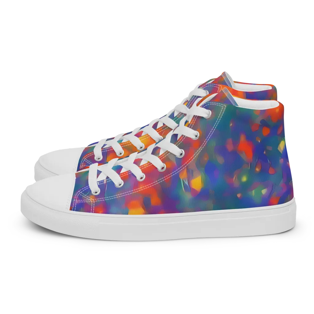 Nolde Nebula on Men's High Top Canvas Shoes — Left