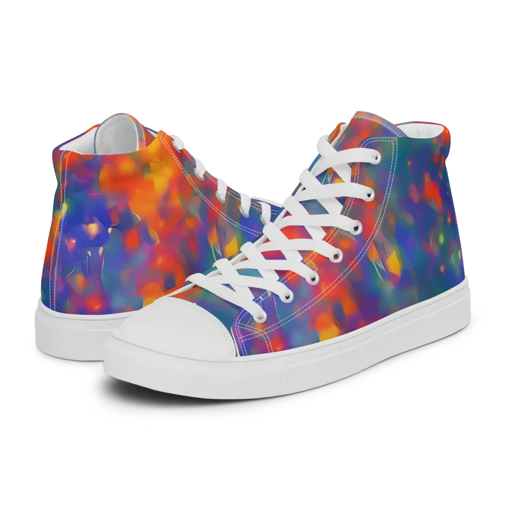Nolde Nebula on Men's High Top Canvas Shoes — Left