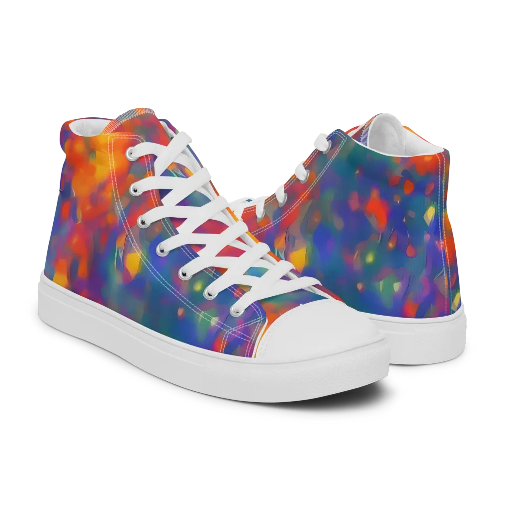 Nolde Nebula on Men's High Top Canvas Shoes — Right