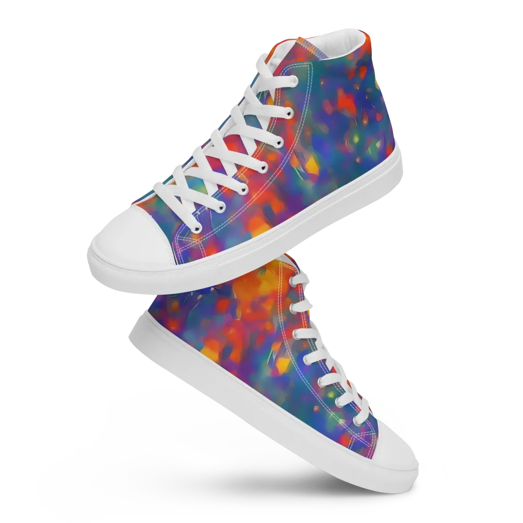 Nolde Nebula on Men's High Top Canvas Shoes — Front