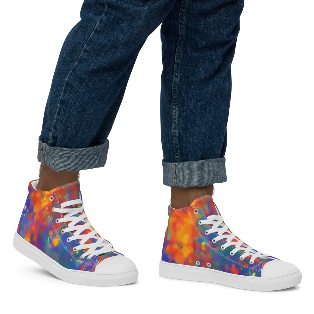Nolde Nebula on Men's High Top Canvas Shoes — Right