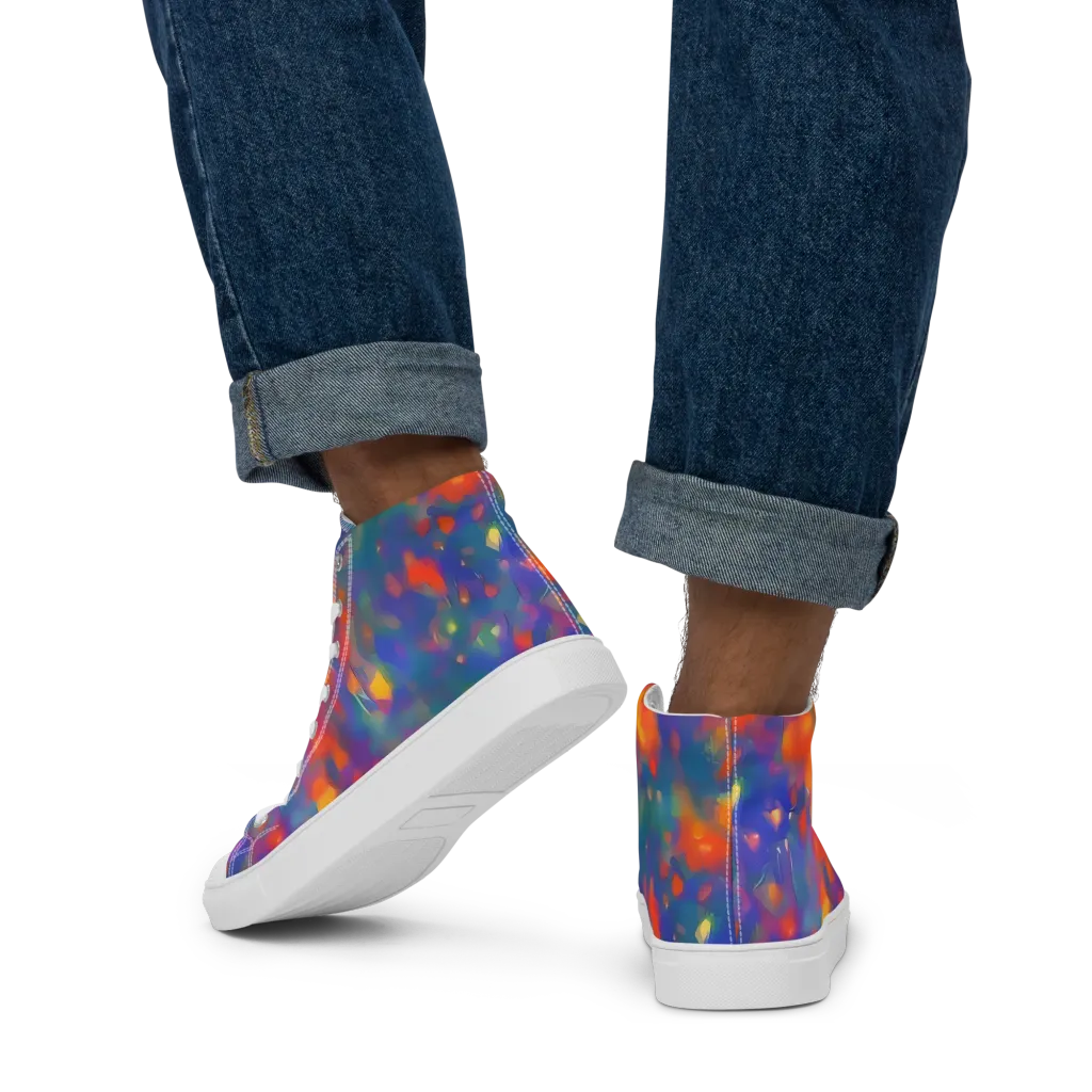Nolde Nebula on Men's High Top Canvas Shoes — Back