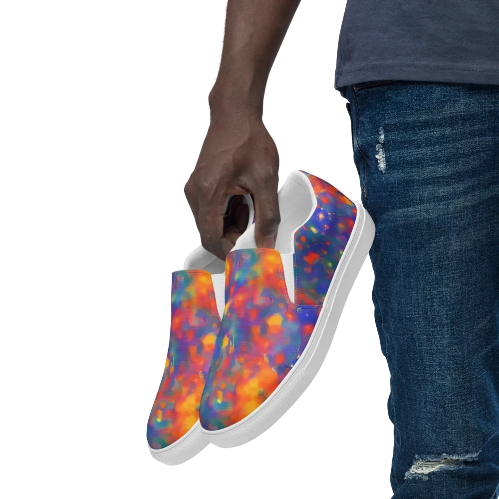 Nolde Nebula on Men's Slip-On Canvas Shoes — Left Front