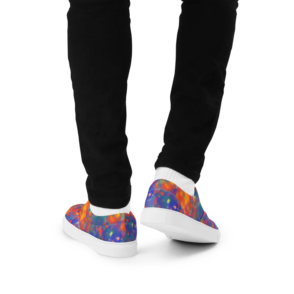 Nolde Nebula on Men's Lace-Up Canvas Shoes — Back