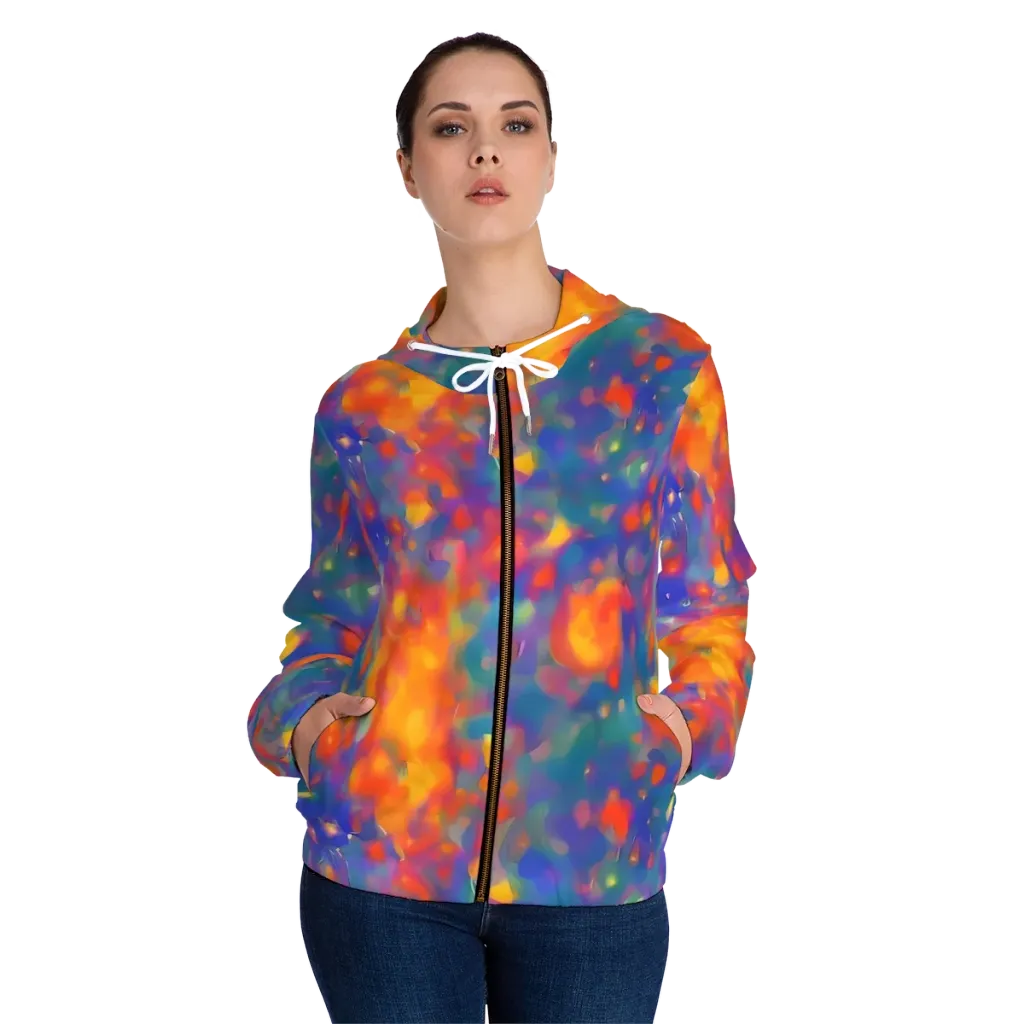 Nolde Nebula on Women's Full-Zip Hoodie — Front On Person