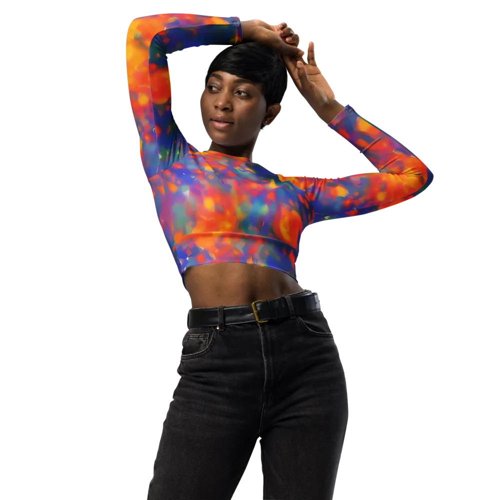 Nolde Nebula on Long Sleeve Crop Top — Front