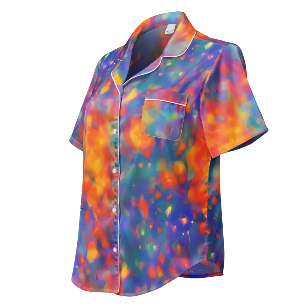 Nolde Nebula on Women's Short Sleeve Pajama Top — Left Front