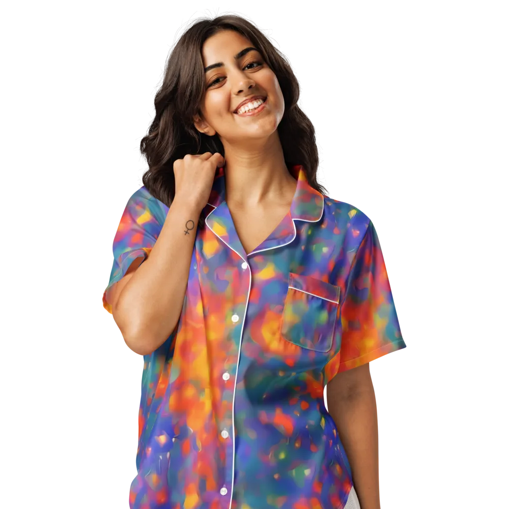 Nolde Nebula on Women's Short Sleeve Pajama Top — Front