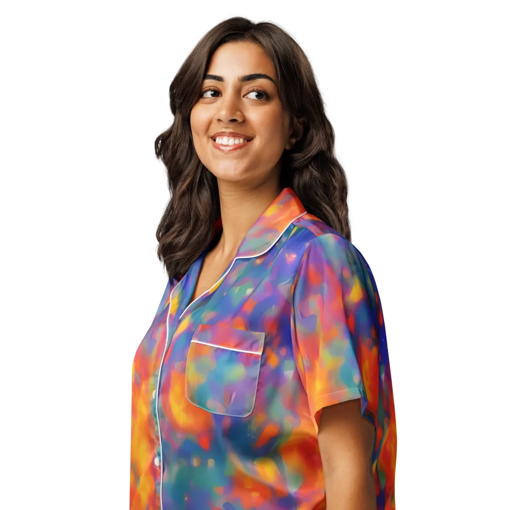 Nolde Nebula on Women's Short Sleeve Pajama Top — Left Front