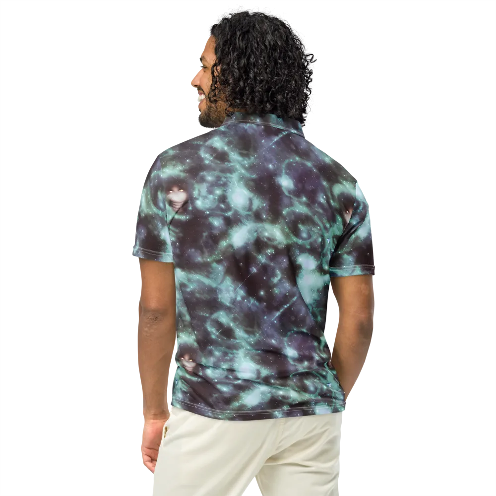 Roversi Nebula on Men's Slim Fit Polo Shirt — Back
