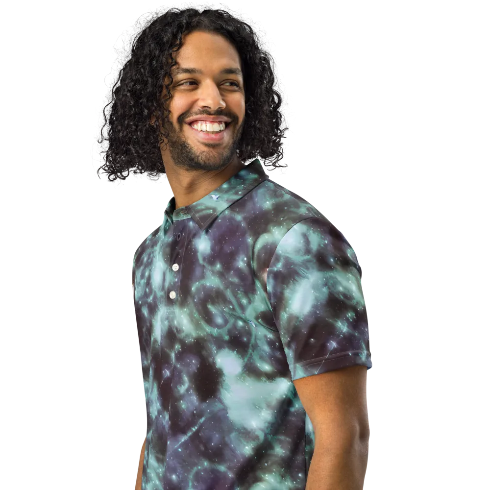 Roversi Nebula on Men's Slim Fit Polo Shirt — Left Front