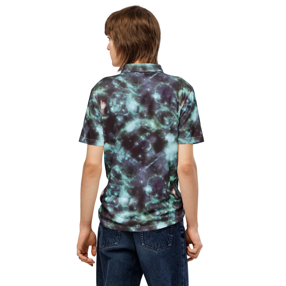 Roversi Nebula on Men's Slim Fit Polo Shirt — Back