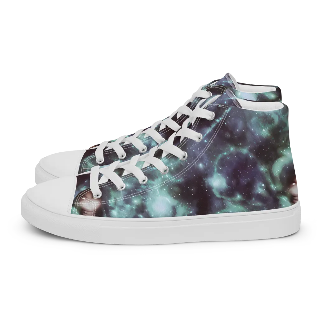 Roversi Nebula on Women's High Top Canvas Shoes — Left