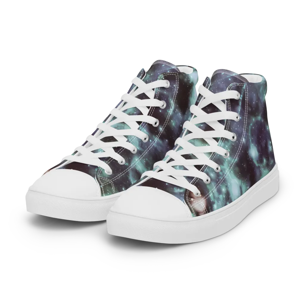 Roversi Nebula on Women's High Top Canvas Shoes — Left Front
