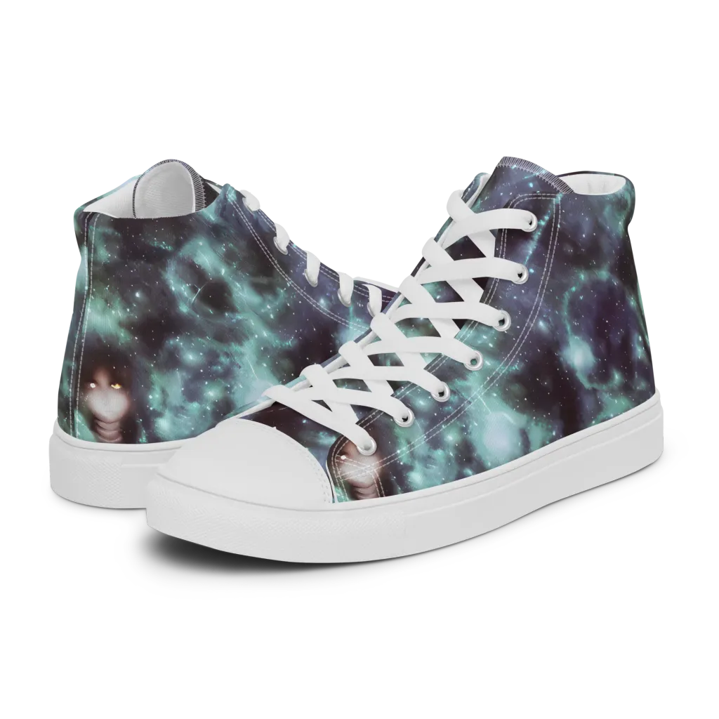 Roversi Nebula on Women's High Top Canvas Shoes — Left