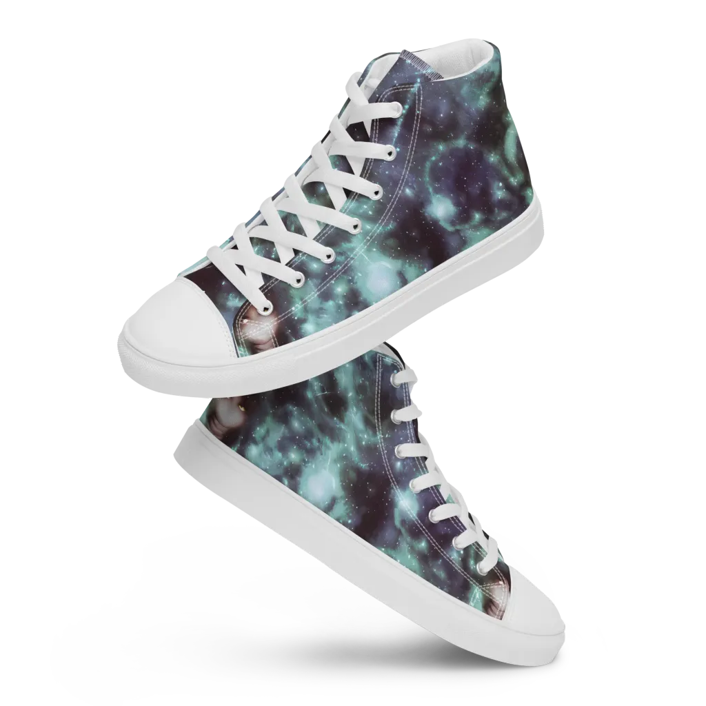Roversi Nebula on Women's High Top Canvas Shoes — Front