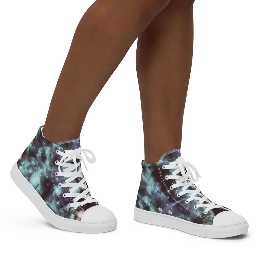 Roversi Nebula on Women's High Top Canvas Shoes — Right