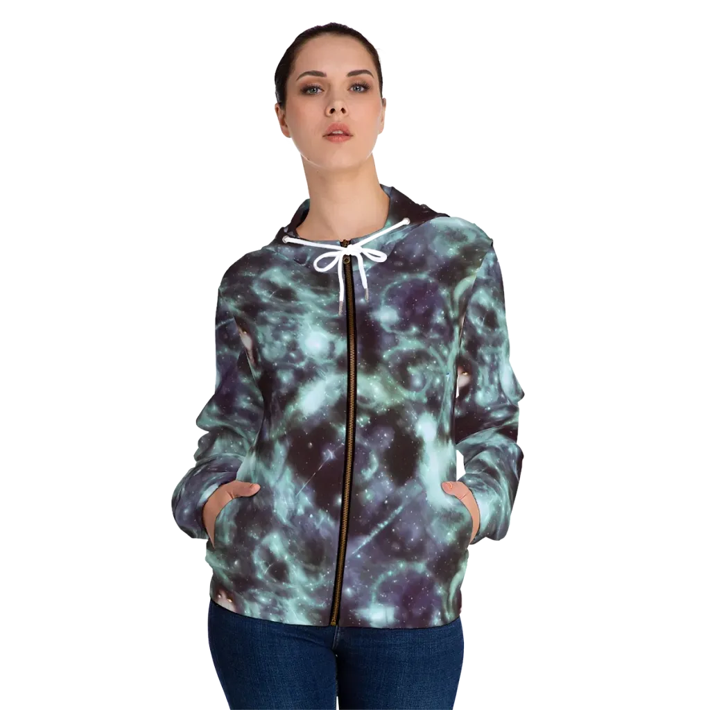 Roversi Nebula on Women's Full-Zip Hoodie — Front On Person