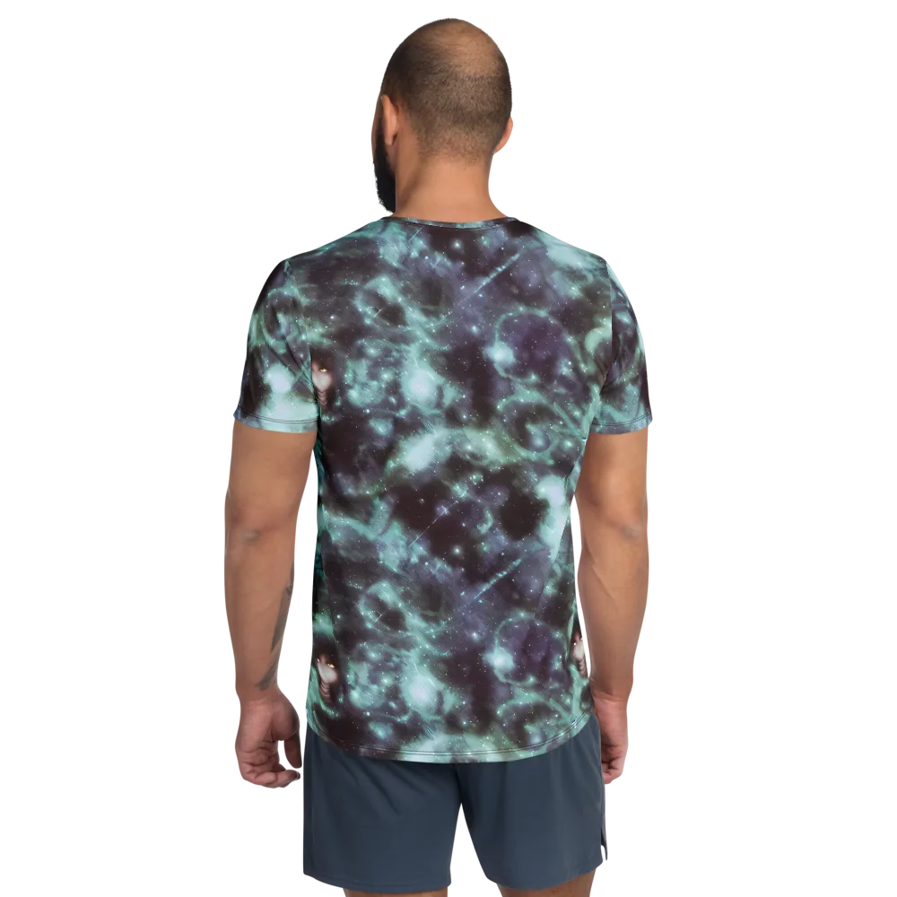 Roversi Nebula on Men's Athletic T-Shirt — Back