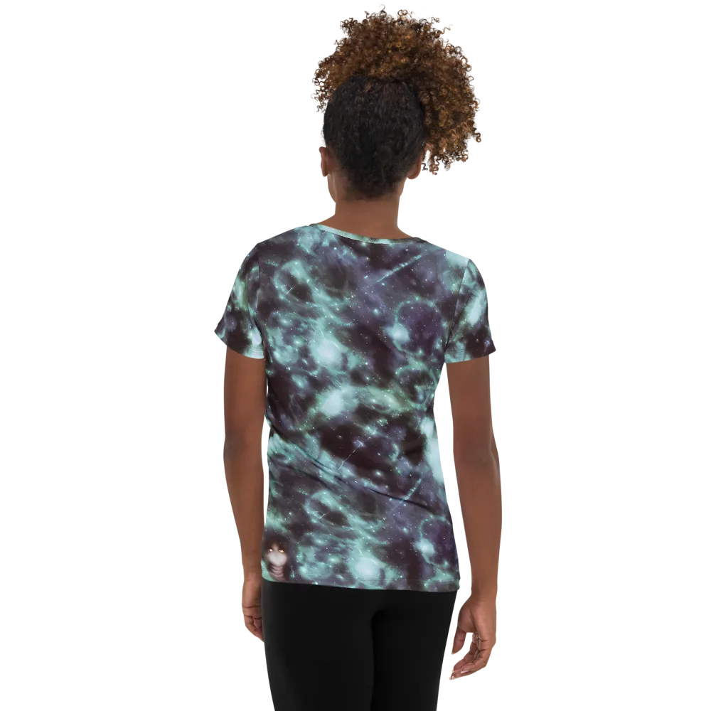 Roversi Nebula on Women's Athletic T-Shirt — Back