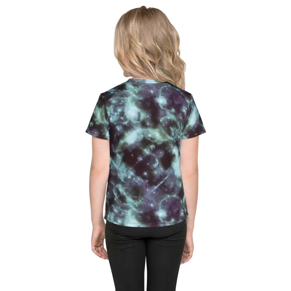Roversi Nebula on Kids Crew Neck T-Shirt — Back