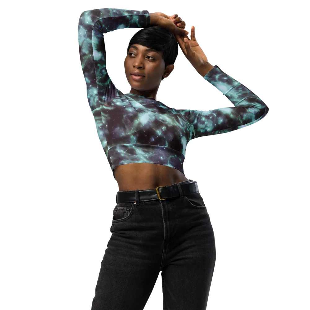Roversi Nebula on Long Sleeve Crop Top — Front
