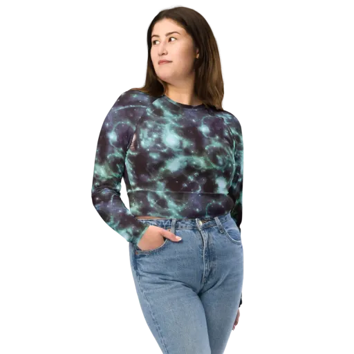 Roversi Nebula on a Long Sleeve Crop Top