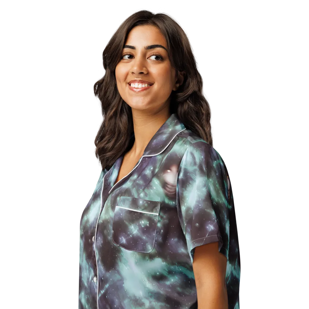 Roversi Nebula on Women's Short Sleeve Pajama Top — Left Front